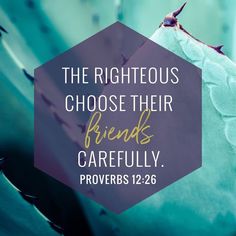 the righteous choose their friends carefully proves 12 26