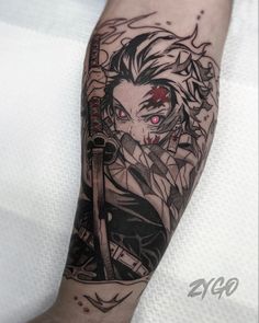 Tanjirou Kamado, tattoo, blood, black and white Tanjiro Eyes Tattoo, Anime Sleeve Tattoos For Guys, Tanjiro Tattoo Ideas, Black And Red Sleeve Tattoo, Anime Tattoos Demon Slayer, Anime Tattoo Ideas For Men, Men Tattoo Ideas Forearm Half Sleeves, Dark Anime Tattoo, Anime Sleeve Tattoo