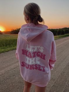 Pink Sunset Hoodie Trendy Pink Hoodie Light Pink Oversized - Etsy Light Pink Hoodie Outfit, Sunset Hoodie, Pastel Hoodie, Light Pink Hoodie, Pink Vinyl, Watch The Sunset, Trendy Hoodies, Go Pink, Pink Sunset