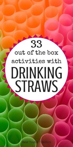 the words 33 out of the box activities with drinking straws