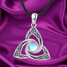 Crafted with the utmost care, our Celtic necklaces are made from certified real 925 sterling silver. They are durable, hypoallergenic, and completely non-corrosive. Free from lead and nickel, they are also resistant to acid and alkali, ensuring they won't fade or distort over time. Each necklace comes packaged with a delicate gift box and a polishing cloth, eliminating the need for extra packaging. This dainty Celtic knot necklace makes for a perfect gift for friends and relatives during festivals, Valentine's Day, weddings, engagements, Christmas, or any special occasion. It's suitable for wear in various settings, including dating, home, office, and daily life. Silver Engraved Moonstone Necklace, Engraved Silver Moonstone Necklace, Silver Moonstone Necklace With Symbolic Style, Symbolic Silver Moonstone Necklaces, Symbolic Moonstone Necklace For Gift, Necklaces Dainty, Celtic Knot Necklace, Celtic Necklace, Cabochon Jewelry