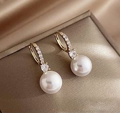 Pearl Earing Designs, Fancy Jewellery Designs, Gold Rings Fashion, Baroque Pearl Earrings, Pearl Drop Earrings, Ear Jewelry, Elegant Jewelry