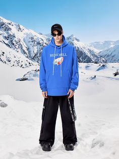 Waterproof and durable, the RenChill 3L Fleece Ski Hoodie features a striking Klein blue color and a playful strawberry print for eye-catching style on the slopes. Features: Insulation: Composite Fleece Lining Inner for Softness and Warmth Membrane: 17343mm/H₂O Waterproofing , 33151g/m²/24h Breathability Fabric: 100% Polyester Water-Repellent Fabric Teflon™ Coating, 3-Layer Fleece Composite Fabric Zippers: SBS Water Resistant Zippers Hood: Connected Hood with Adjustable Drawstring 'RenChill' Brand Logo and Strawberry Print on the chest Pockets: Front Zippered Pockets, Sleeve Pass Pocket Cuffs: Ribbed Elastic Cuffs with Thumb Holes Hem: Adjustable Drawstring Hem Designed For: Snowsports, Winter Fashion Product Index: Casual Blue Skiing Outerwear, Casual Blue Outerwear For Skiing, Blue Winter Hoodie With Graphic Print, Blue Hooded Ski Season Outerwear, Blue Hooded Outerwear For Ski Season, Blue Hooded Outerwear For Snowboarding, Blue Fleece Hoodie For Outdoor Activities, Blue Long Sleeve Hoodie For Outdoor Activities, Outdoor Blue Hoodie With Pockets