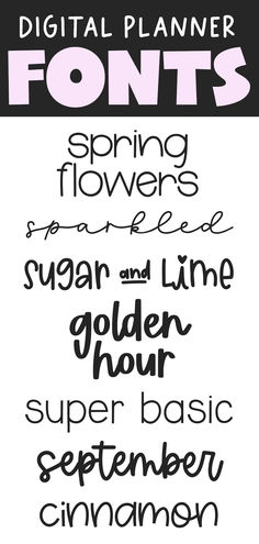 some type of font that is in different colors and sizes, with the words spring flowers on