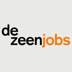 the words de zeen jobs are in black and orange letters on a white background