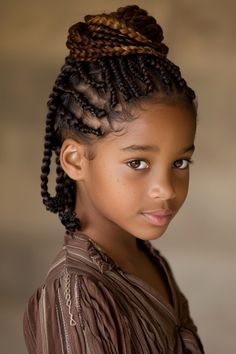 Unleash your inner royalty with these stunning braided hairstyles! This list showcases 50 regal and elegant braid designs to rule your look in 2024.  👆 Click for more ideas！ Braided Hairstyles Kids Black, Hairstyles Kids Black, Kids Black