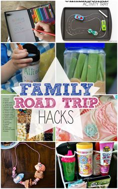 the family road trip hacks are great for kids to do with their favorite things