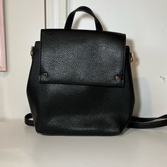 ~ Brand New ~ Target’s A New Day Brand ~ 10” X 11” Black Satchel For Daily Use And Back To School, Black Rectangular Satchel For Back To School, Black Satchel For Travel And Back To School, Black Satchel Bag For Back To School, Black Shoulder Satchel For Back To School, Black Leather Backpack For Everyday & Back To School, Black Leather Shoulder Backpack For Back To School, Trendy Black Leather Satchel Backpack, Back To School Black Satchel With Adjustable Strap