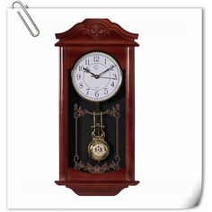 Large Vintage Grandfather Wood- Looking Plastic Pendulum Wall Clock for Living Room, Kitchen, or Dining Room, Large with Distressed Design Red Barrel Studio® Color: Brown | Red Barrel Studio® Wall Decor 27.0 H x 11.0 W x 3.0 D in black / Plastic in Brown | 11" W X 27" H X 3" D | Wayfair Kitchen Dinette, Wall Clock Classic, Clock For Living Room, Office Color, Pendulum Wall Clock, Pendulum Clock, Cleaning Walls, Empty Wall, House Kitchen