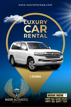 an advertisement for luxury car rental in dubai