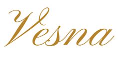 the word vesna written in cursive writing