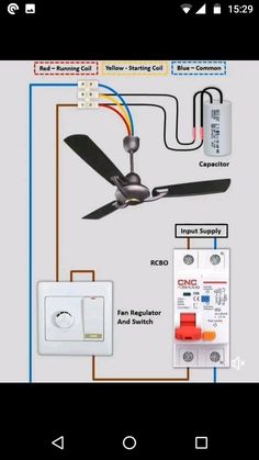 an appliance wiring diagram for a ceiling fan