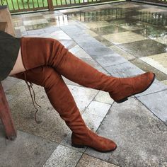 FREE SHIPPING Women Over the Knee Suede Boots JKP1621 Trendy Lace-up Knee-high Winter Boots, Brown Knee-high Boots For Winter, Casual Suede Lace-up Boots For Winter, Casual Brown Lace-up Boots For Fall, Flat Suede Boots For Fall, Trendy Flat Boots For Fall, Fitted Lace-up Boots With Round Toe For Winter, Fitted Lace-up Boots With Round Toe For Fall, Fitted Fall Lace-up Boots With Round Toe