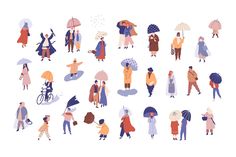 many people are standing together with umbrellas in the rain and one person is holding an umbrella