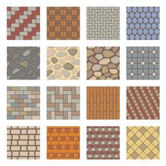 the different types of tiles are shown here