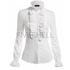 SPECIFICATIONSsize: S,M,L,XL,2XL,3XLcolor: white,blackStyle: CasualOrigin: Mainland ChinaMaterial: CottonItem Type: TopsGender: WOMENComponents: TopCollar: O-Neck Victorian Shirt, Gothic Blouse, Stand Collar Blouse, White Ruffle Blouse, Lotus Leaf, Fitted Blouses, Cardigan Outfits, Ruffle Shirt, Mary Poppins