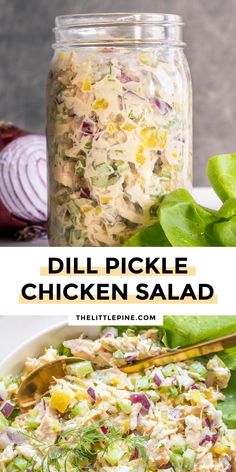 this dill pickle chicken salad is an easy and delicious side dish