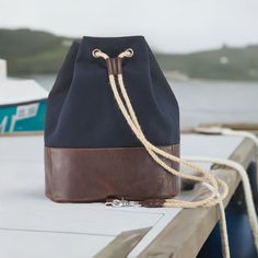 Rope Pulls, Canvas Duffle Bag, Cadet Blue, White Gloves, Overnight Bag, Trim Detail, Classic Leather, Long Weekend, Weekender Bag