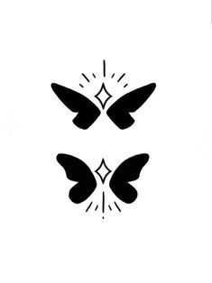 two black and white butterflies with one facing the opposite direction, on a white background