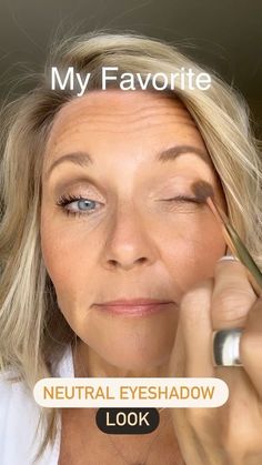 Kimberly Weimer | The biggest request I get for eyeshadow recommendations is for a neutral eyeshadow look. ✨Here it is! And it looks beautiful on any... | Instagram Old Lady Makeup, Lady Makeup, Everyday Eyeshadow, Hooded Eye Makeup Tutorial, Makeup Over 50, Makeup Tips For Older Women, Eyeshadow For Blue Eyes, Makeup For Moms, Maskcara Beauty