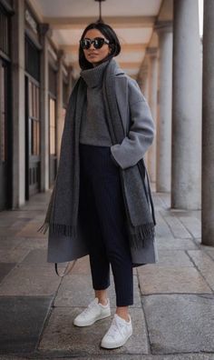 Vinter Mode Outfits, Gray Coat, Grey Coat, Cute Fall Outfits, Autumn Outfits, Casual Winter Outfits, 가을 패션, Autumn Outfit