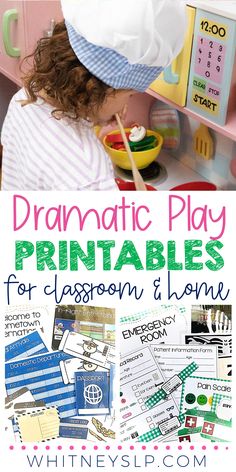 an image of dramatic play printables for classroom and home