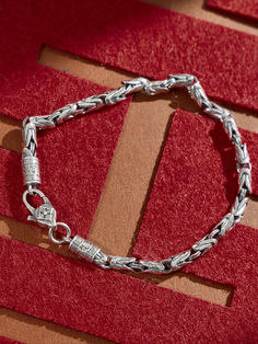 Embrace a symbol of tranquility with this pure silver bracelet, handcrafted for both women and men. Its unique peace pattern is fashioned for the trend-savvy individual, a fine jewelry gift that offers more than style; it signifies serenity. Ideal for gifting, or as your personal emblem of peace. Traditional Chain Bracelet With Sterling Silver Clasp As Gift, Traditional Bracelets With Sterling Silver Clasp As A Gift, Traditional Silver Chain Bracelets Gift, Symbolic Sterling Silver Bracelet Gift, Traditional Bracelets With Sterling Silver Clasp For Gift, Symbolic Sterling Silver Bracelet, Traditional Sterling Silver Clasp Bracelet For Gift, Gift Oxidized Bangle Chain Bracelet, Everyday Silver Spiritual Bracelets