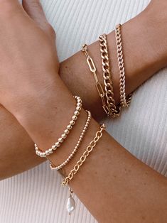 Pearl Bracelet Gold, Cuban Link Bracelet, Link Chain Bracelet, Jewelry Lookbook, Cuban Link, Dream Jewelry