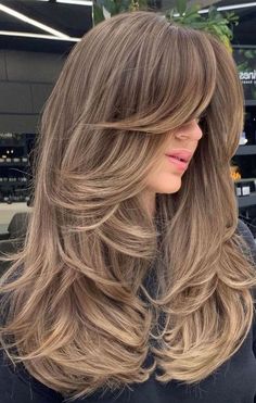 Face Bangs, Wavy Layered Hair, Straight Layered Hair, Dirty Blonde Hair, Hair 2024, Long Wavy Hair