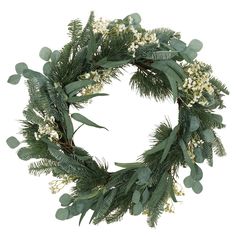 Elevate your interior decor with a statement-making wreath accessory, tailored to fit your space perfectly. Measuring 30.5" W x 6" D x 30.5" H, it's the chic addition your home deserves. AAZJ 30.5-in Indoor Green Eucalyptus Artificial Christmas Wreath | NBC-CM73078 Eucalyptus And Pine, Twig Stars, Silk Wreaths, Feuille Eucalyptus, Artificial Christmas Wreaths, Twig Wreath, Artificial Wreath, Pine Branch, Wreaths & Garlands