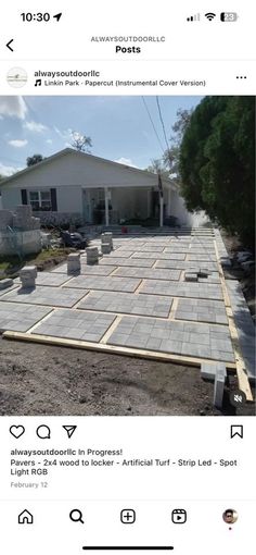 an image of a concrete patio being built