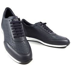 100% Leather Imported Rubber Sole Made In Italy Leather Upper Leather Lining Handmade Luxury Navy Sneakers With Round Toe, Elegant Calf Leather Sneakers With Textured Sole, Navy Leather Sneakers With Perforated Toe Box, Navy Leather Sneakers With Leather Sole, Luxury Blue Sneakers With Textured Sole, Elegant Leather Sneakers With Perforations, Luxury Blue Sneakers With Perforated Toe Box, Navy Leather Slip-on Sneakers, Luxury Low-top Leather Shoes With Textured Sole