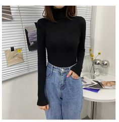 Women Turtleneck Korean Slim Basic Pullover