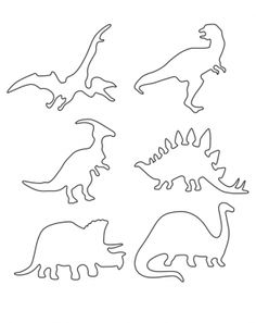 paper cut out of dinosaurs with different shapes and sizes