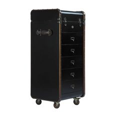 Authentic Models Americas Office Furniture Authentic Models Americas Stateroom Drawers Large Dorm Trunk, Drawers On Wheels, Rolling Tool Box, Black Trunk, Chest Design, Furniture Fix, Trunks And Chests, Authentic Models, Pack Light