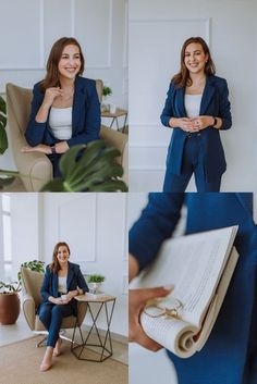 a woman sitting in a chair holding an open book