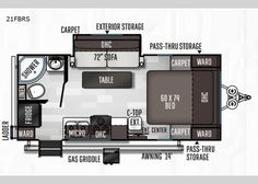 the floor plan for a travel trailer