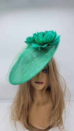 Green Wedding Fascinator. Beautiful headpiece for bridesmaids and a great accessory for a cocktail party or church outfit.  Comes with a pin or headband for an elegant but secure look. - Headband  - Ready to ship  - Lightweight - Free Shipping - Fast shipping - Customize by adding different color flowers and or feathers Check my store for styles and colors.  Hatsandpearls.etsy.com Find more at my website: Www.hatsandpearls.com  Reach out to me if you can't find what you are looking for.  I can make cake custom orders and help you style and match your outfit  Tag and share your pictures when you wear and style our hats.  Instagram: @hats_pearls Facebook: Hats Pearls Thank you for visiting and happy shopping! Elegant Luxury Green Mini Hats, Luxury Green Elegant Mini Hats, Luxury Green Mini Hats For Party, Kentucky Derby Church Fascinator, Green Summer Fascinator With Handmade Flowers, Elegant Party Fascinator With Handmade Flowers, Handmade Flower Costume Hats For Summer Party, Summer Party Costume Hats And Headpieces With Handmade Flowers, Summer Party Costume Hats With Handmade Flowers