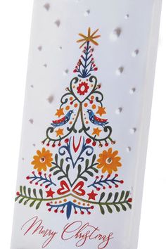 a card with a christmas tree on it