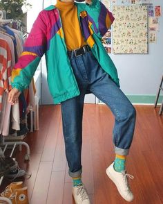 80s Fashion Women Dresses, 1980s Windbreaker Outfit, 80s Colorful Fashion, Colorful Streetwear Women, 80 Fashion Women Vintage 1980s Style, Gen Z Summer Fashion, 80s Magazine Fashion, Retro Outfits 90s Style, 80s Fashion Skirts