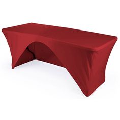 a red table cloth on top of a white background