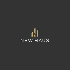 the new haus logo is shown on a black background with gold letters and an image of