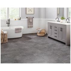 Daltile Cascade Ridge Slate Ceramic Tile  The Daltile Cascade Ridge Slate Ceramic Tile combines the timeless elegance of slate with the resilience of ceramic, making it perfect for both residential and commercial use. With its matte finish and rich gray tones, this tile adds a sophisticated touch to any room. Whether for walls or floors, its waterproof, scratch-proof surface ensures durability and easy maintenance.   Key Features:   Elevated Design:  Smoky gray stone look creates a modern and el Grey Slate Bathroom, Slate Bathroom, Dark Tile, Laundry Room Flooring, Gray Tones, Slate Tile, Ceramic Floor, Room Flooring, Floor And Wall Tile