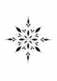 a black and white snowflake on a white background