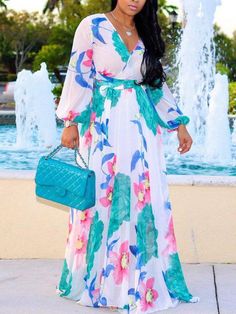 Floor Length Dress, Chiffon Fashion, Perfect Prom Dress, Latest African Fashion Dresses, Chiffon Long Sleeve, Chiffon Maxi Dress, Trend Fashion, Plus Size Maxi Dresses