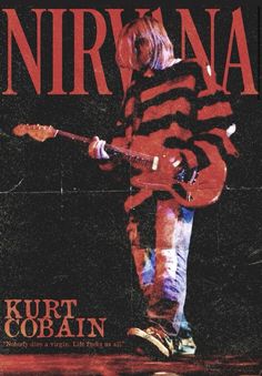 the cover of nirvana's album, featuring an image of a man with a guitar