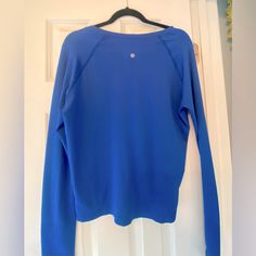 Only Worn Once. Still Have Original Tag. Functional Blue Long Sleeve Activewear, Blue Go-dry Long Sleeve Activewear, Blue Long Sleeve Go-dry Activewear, Blue Long Sleeve Running Activewear, Blue Swiftly Tech, Lulu Tops, Fitness Fashion Active Wear, Anna Claire, Athletic Clothes