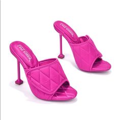 Women’s Quilted Mule Super Cute And Comfy Spring Heels With Padded Ankle And Closed Toe, Spring Heels With Padded Ankle In Synthetic, Padded Ankle Almond Toe Heels For Spring, Spring Heels With Padded Ankle And Almond Toe, Spring Almond Toe Heels With Padded Ankle, Clear Heel Shoes, Denim And Pearls, Clear Sandals, Strappy Stilettos