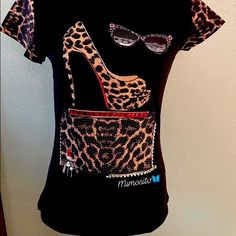 Women Small Top New Price Is Firm Thank You Wash Shirt By Hand, Rhinestones Are Glued On Not Sewn, Tight Fit Fitted Black T-shirt With Rhinestones, Black Rhinestone T-shirt For Party, Summer Black Tops With Rhinestones, Trendy Embellished Black Tops, Trendy Black Top With Rhinestones, Summer Black Embellished T-shirt, Trendy Black Embellished Tops, Trendy Black Tops With Rhinestones, Black Embellished T-shirt For Party