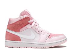 Digital Pink Jordans, Jordan 1 Digital Pink, Jordan 1 Mid Digital Pink, Air Jordan 1 Mid Digital Pink, Jordan 1 Mid Pink, Pink Jordans, Wmns Air Jordan 1, Womens Basketball Shoes